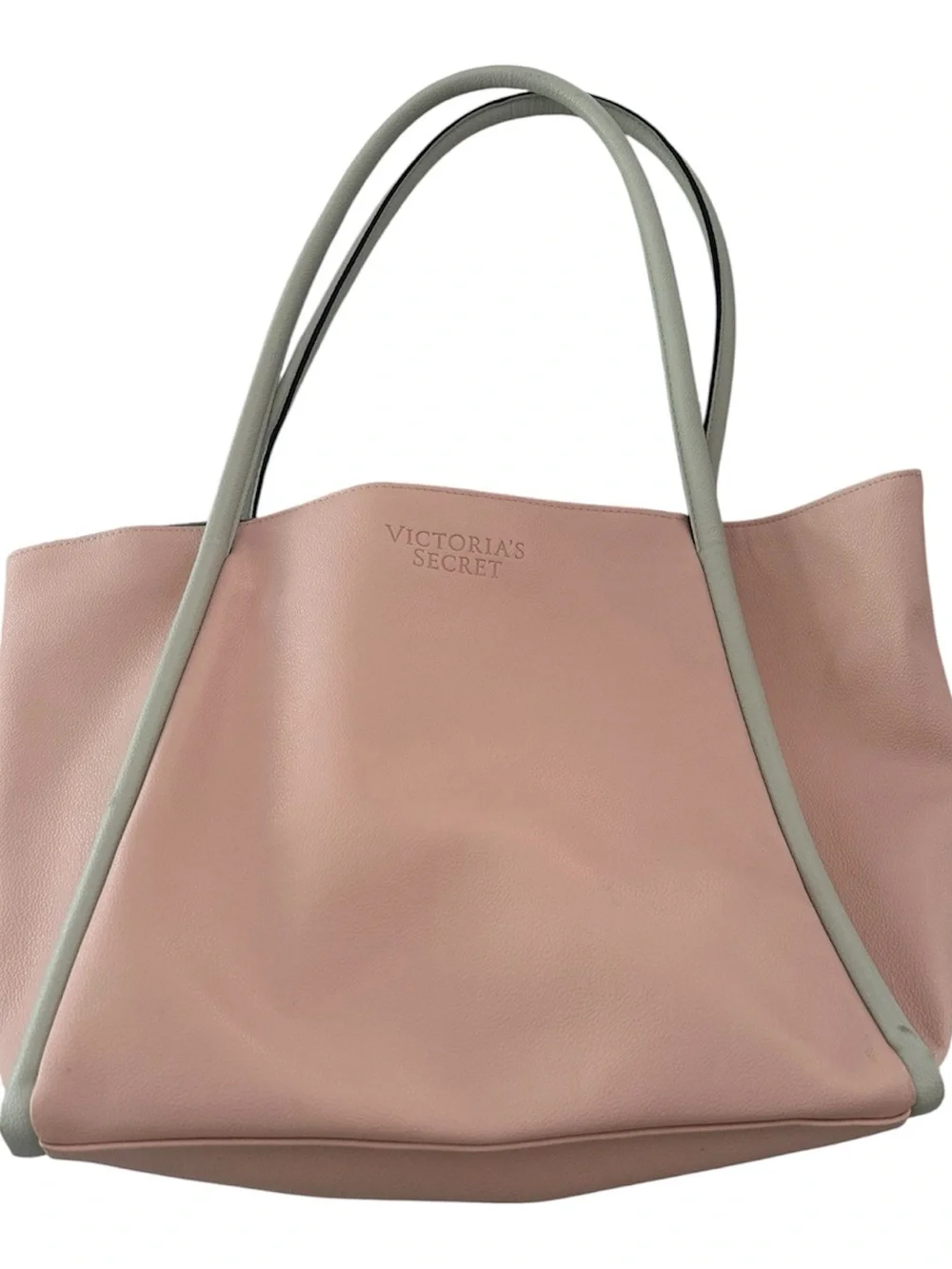 Victoria's Secret Pale Pink Tote with Light Gray Handles